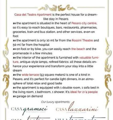 Casa Del Teatro Con Splendida Terrazza Di Fronte Al Teatro Rossini Apartamento